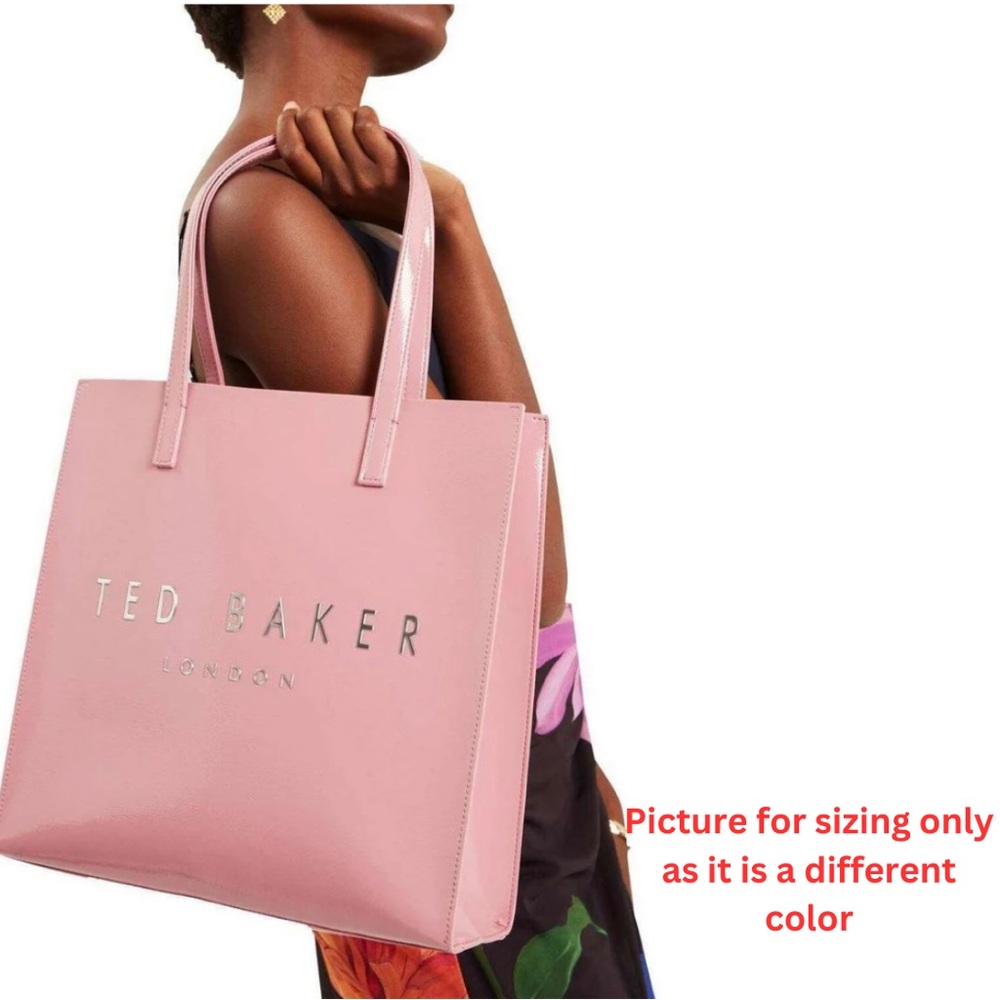NWT Women TED BAKER Large Icon faux croc embossed classic black Shopper Tote bag - Picture 6 of 6